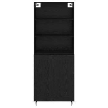 Hochboard 2 pcs Schwarz Eichen-Optik 69,5 x 34 x 180 cm