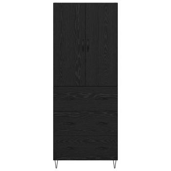 Hochboard Wandmontiert 2 pcs Schwarz Eichen-Optik Holzwerkstoff