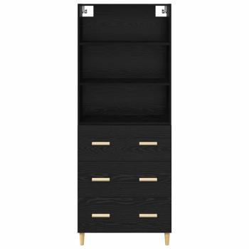 Hochboard 2 pcs Schwarz Eichen-Optik 69,5 x 34 x 180 cm