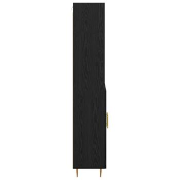 Hochboard Wandmontiert 2 pcs Schwarz Eichen-Optik Holzwerkstoff
