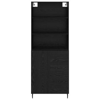 Hochboard 2 pcs Schwarz Eichen-Optik 69,5 x 34 x 180 cm