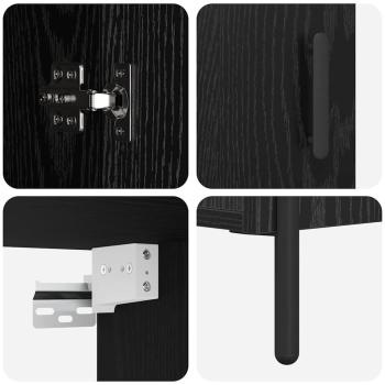 Hochboard 2 pcs Schwarz Eichen-Optik 69,5 x 34 x 180 cm