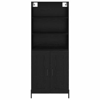 Hochboard 2 pcs Schwarz Eichen-Optik 69,5 x 34 x 180 cm