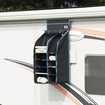 ARDEBO.de - Hängender Zeltorganizer mit 10 Taschen mit Speicher Schwarz