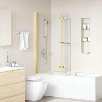 Duschabtrennung Gold 120 x 140 cm ESG-Glas und Aluminium