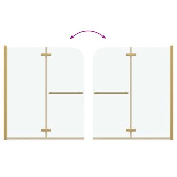 Duschabtrennung Gold 120 x 140 cm ESG-Glas und Aluminium