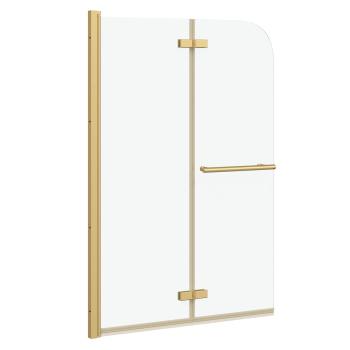 Duschabtrennung Gold 95 x 140 cm ESG-Glas und Aluminium