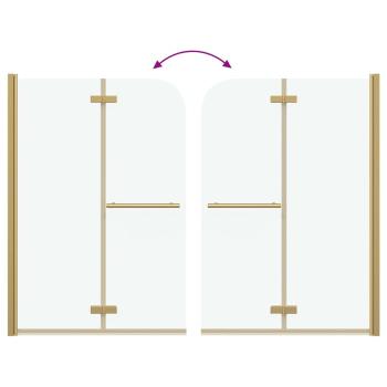 Duschabtrennung Gold 95 x 140 cm ESG-Glas und Aluminium