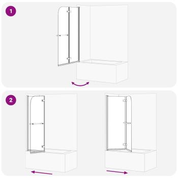 Duschabtrennung Gold 95 x 140 cm ESG-Glas und Aluminium