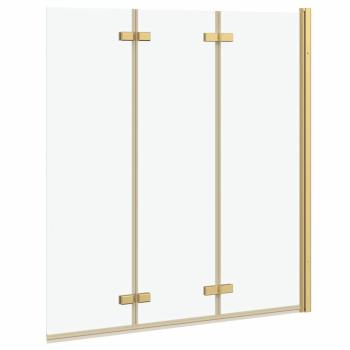 Duschabtrennung Gold 130 x 138 cm ESG-Glas und Aluminium