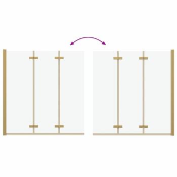 Duschabtrennung Gold 130 x 138 cm ESG-Glas und Aluminium