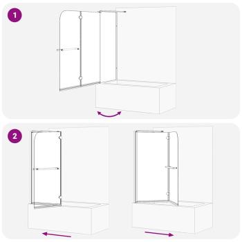 Bi-Falt Duschumhausung Dunkel transparent 120 x 67 x 129 cm