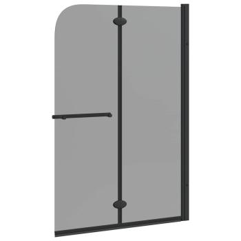 Duschabtrennung Schwarz 120 x 140 cm ESG-Glas und Aluminium