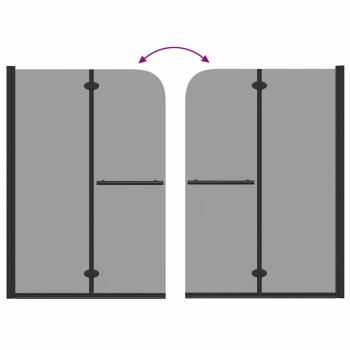 Duschabtrennung Schwarz 120 x 140 cm ESG-Glas und Aluminium