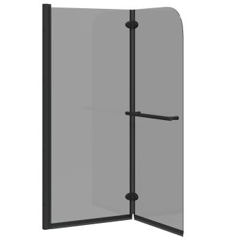 Duschabtrennung Schwarz 95 x 140 cm ESG-Glas und Aluminium