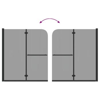 Duschabtrennung Schwarz 95 x 140 cm ESG-Glas und Aluminium