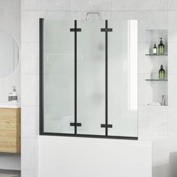 ARDEBO.de - Duschabtrennung Schwarz 130 x 138 cm ESG-Glas und Aluminium