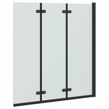 Duschabtrennung Schwarz 130 x 138 cm ESG-Glas und Aluminium