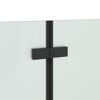 Duschabtrennung Schwarz 130 x 138 cm ESG-Glas und Aluminium