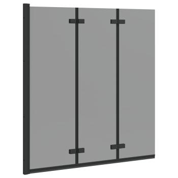Duschabtrennung Schwarz 130 x 138 cm ESG-Glas und Aluminium