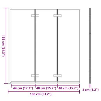 Faltbare Duschtrennwand Schwarz 130 x 138 cm