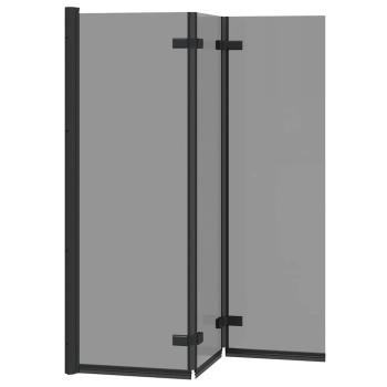 Duschabtrennung Schwarz 130 x 138 cm ESG-Glas und Aluminium