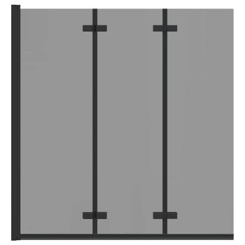 Duschabtrennung Schwarz 130 x 138 cm ESG-Glas und Aluminium