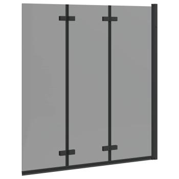Duschabtrennung Schwarz 130 x 138 cm ESG-Glas und Aluminium