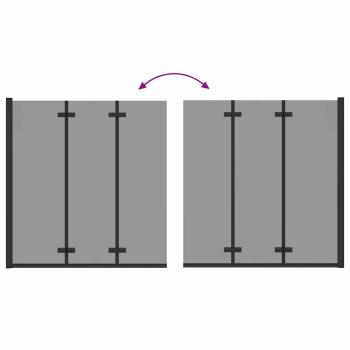 Duschabtrennung Schwarz 130 x 138 cm ESG-Glas und Aluminium
