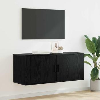ARDEBO.de - Wandmontiertes TV-Regal Schwarz Eichen-Optik 100 x 34,5 x 40 cm