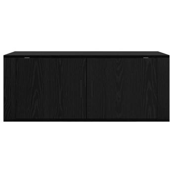 Wandmontiertes TV-Regal Schwarz Eichen-Optik 100 x 34,5 x 40 cm