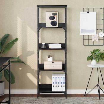 Regal Schwarz Eichen-Optik 50 x 33 x 153 cm Holzwerkstoff