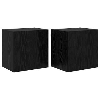TV-Wandregale 2 pcs Schwarz Eichen-Optik 40,5x30x40cm