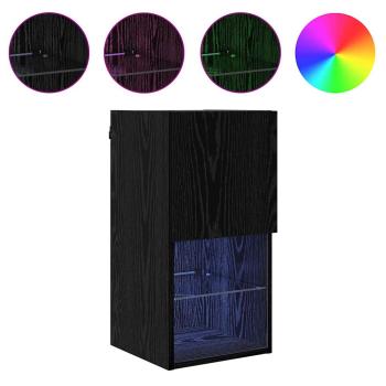 Wandmontierte TV-Schränke 2 pcs Schwarz Eichen-Optik