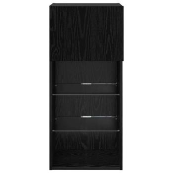 Wandmontierter TV Schrank Wandmontiert Schwarz Eichen-Optik