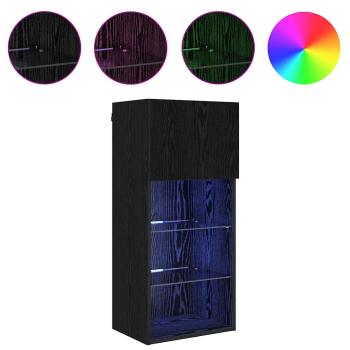 Wandmontierte TV-Schränke 2 pcs Schwarz Eichen-Optik