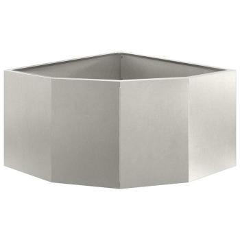 Eckpflanzer Silber 60 x 60 x 35 cm Edelstahl