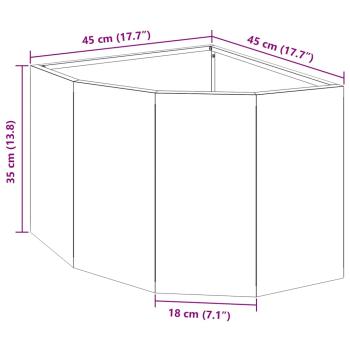 Eckpflanzer Weiß 45 x 45 x 35 cm Stahl