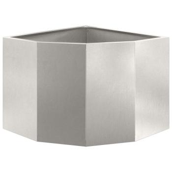 Eckpflanzer Silber 45 x 45 x 35 cm Edelstahl