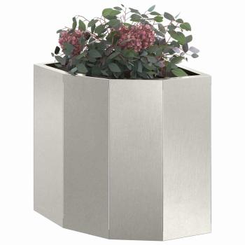 Eckpflanzer Silber 30 x 30 x 35 cm Edelstahl