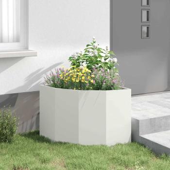 Eckpflanzer Weiß 60 x 60 x 50 cm Stahl