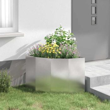 Eckpflanzer Silber 60 x 60 x 50 cm Edelstahl