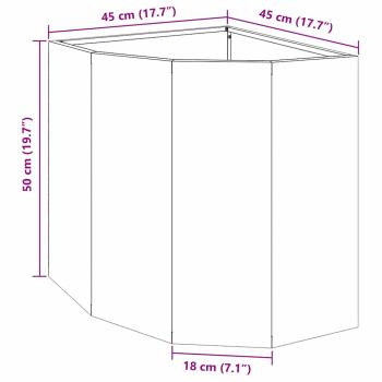 Eckpflanzer Silber 45 x 45 x 50 cm Verzinkter Stahl