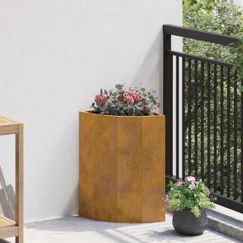 ARDEBO.de - Eckpflanzer Rostig 30 x 30 x 50 cm Wetterfeststahl