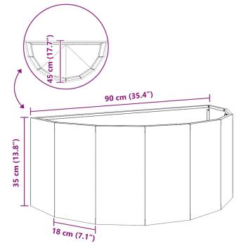 Pflanzkübel Schwarz 90 x 45 x 35 cm Stahl
