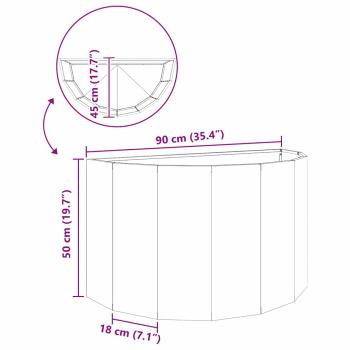 Pflanzkübel Anthrazit 90 x 45 x 50 cm Stahl