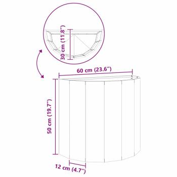Pflanzkübel Weiß 60 x 30 x 50 cm Stahl