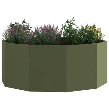 Pflanzkübel Olive Grün 90 x 90 x 35 cm Stahl