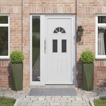 ARDEBO.de - Pflanzkübel 2 pcs Olive Grün 30 x 30 x 75 cm Stahl