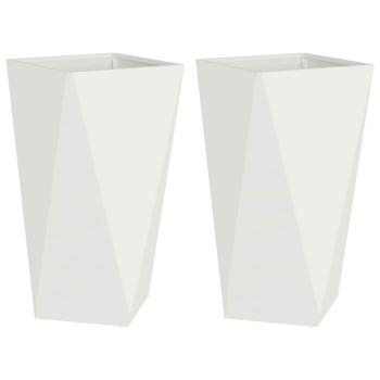 Pflanzkübel 2 pcs Weiß 40 x 40 x 75 cm Stahl
